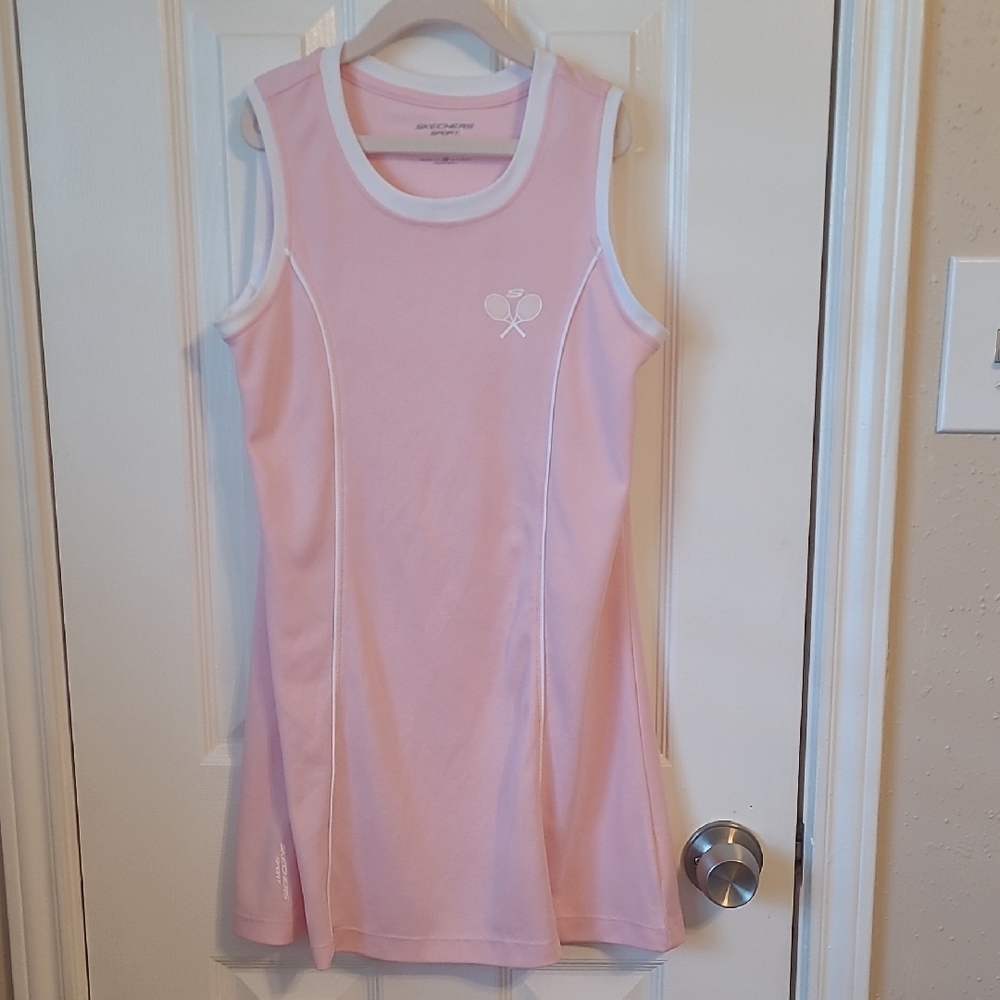 Girls Skechers Pink Tennis Tank Top Dress Sz S